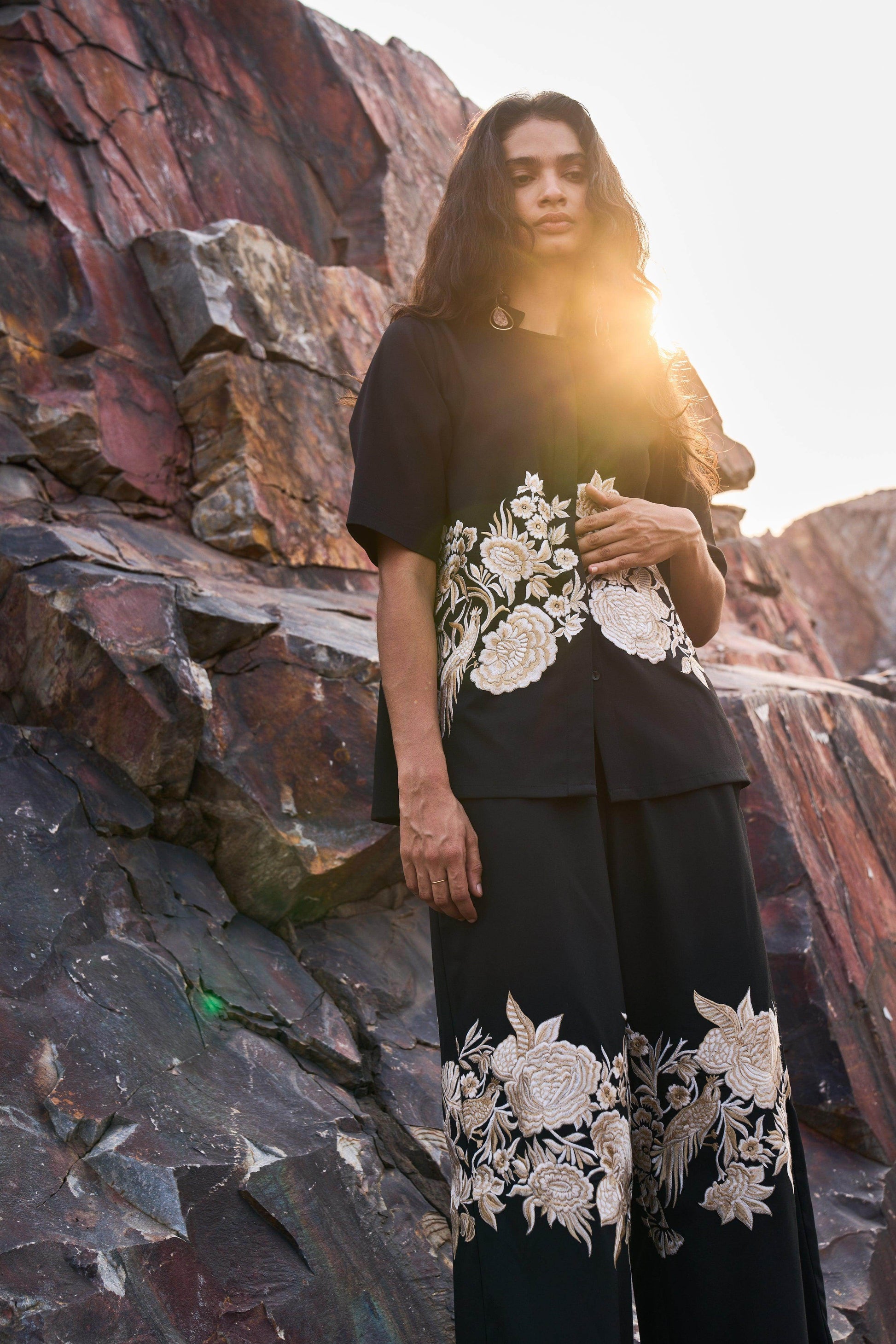 PLACEMENT EMBROIDERED PANT - dash and dot