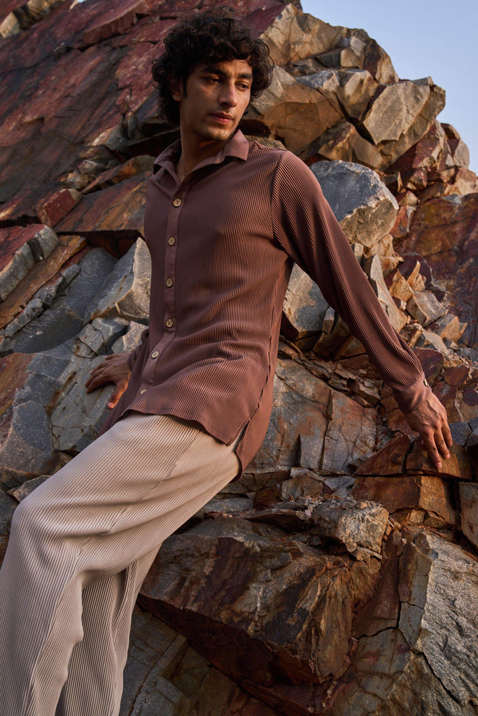 BEIGE PLEATED PANT - dash and dot dash and dot