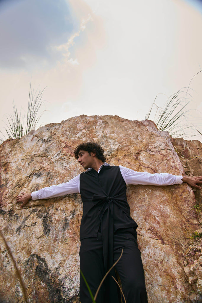 SIDE TIE SLEEVELESS SUIT - dash and dot dash and dot