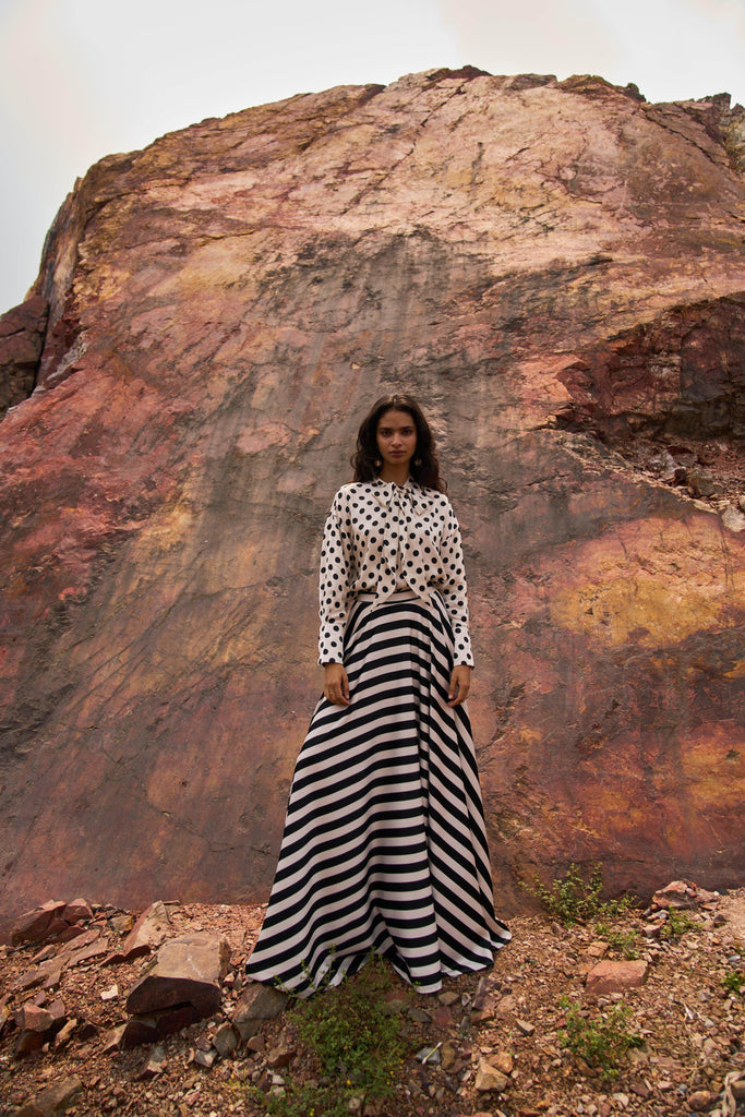 STRIPED MAXI SKIRT - dash and dot dash and dot