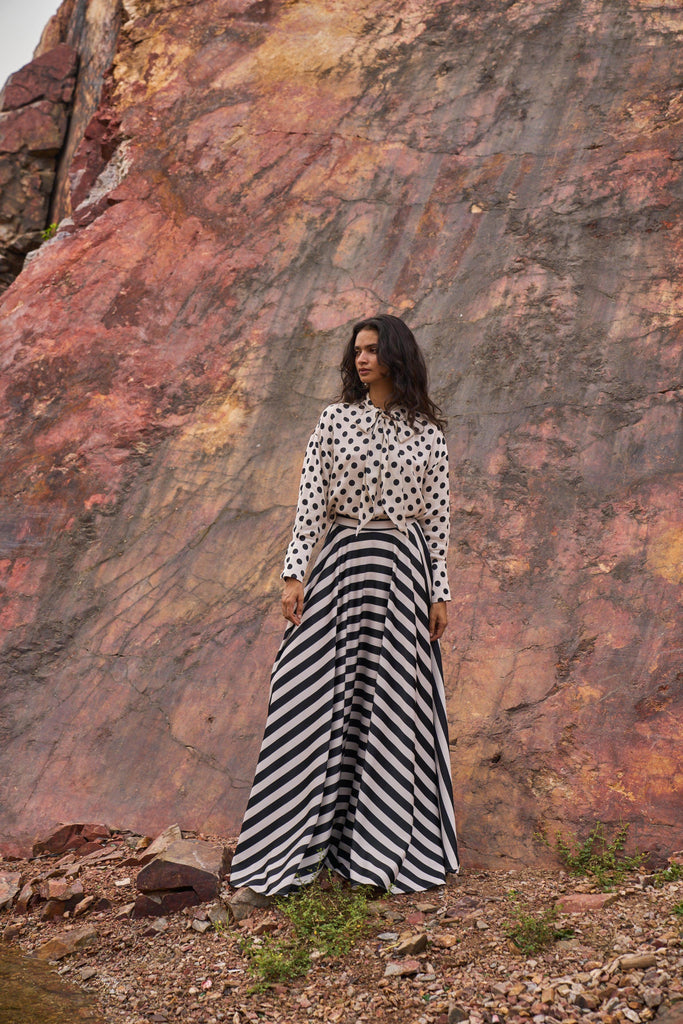 STRIPED MAXI SKIRT - dash and dot dash and dot