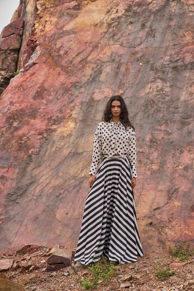 STRIPED MAXI SKIRT - dash and dot dash and dot