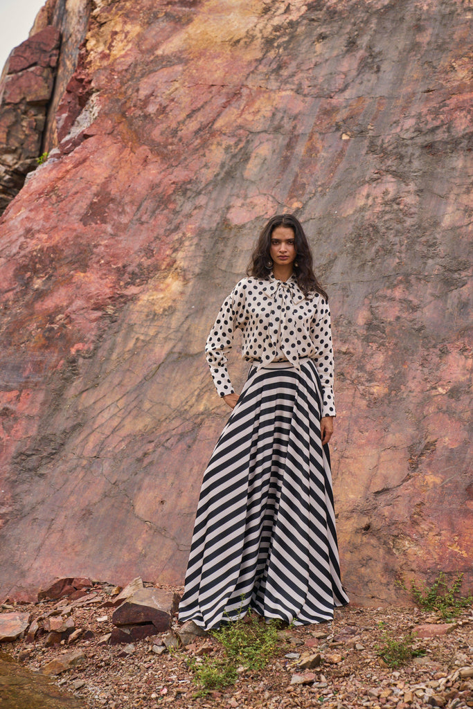 STRIPED MAXI SKIRT - dash and dot dash and dot