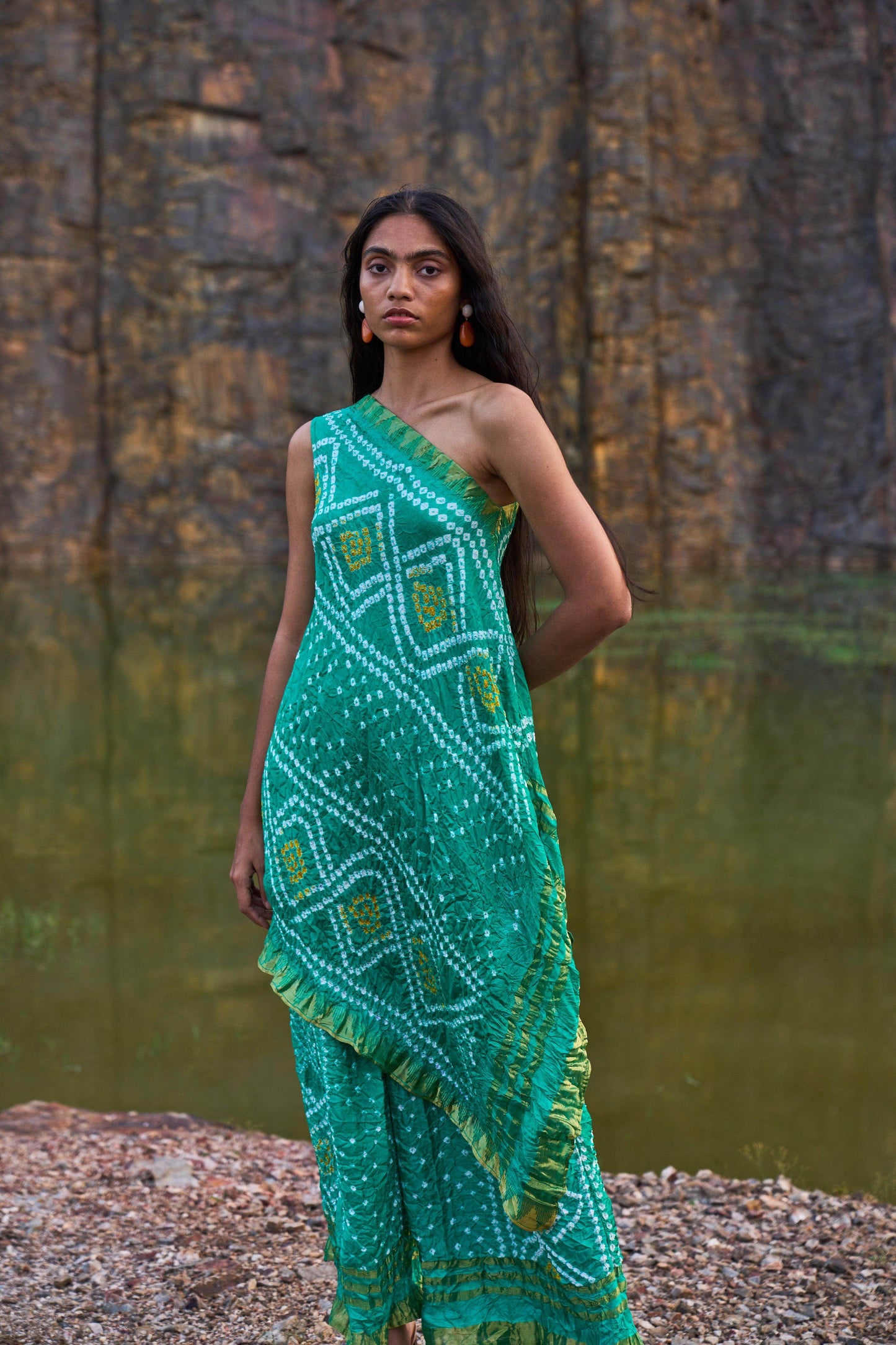 ONE SHOULDER BANDHANI TOP - dash and dot