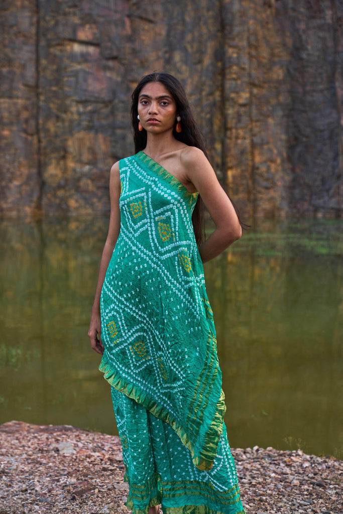 ONE SHOULDER BANDHANI TOP - dash and dot dash and dot