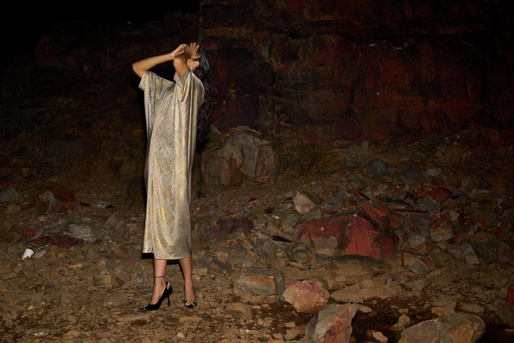 DRAPE COWL KAFTAN - dash and dot dash and dot