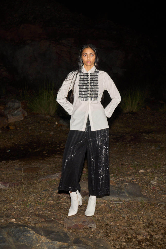 PIPE BEAD FRINGE SHIRT - dash and dot dash and dot