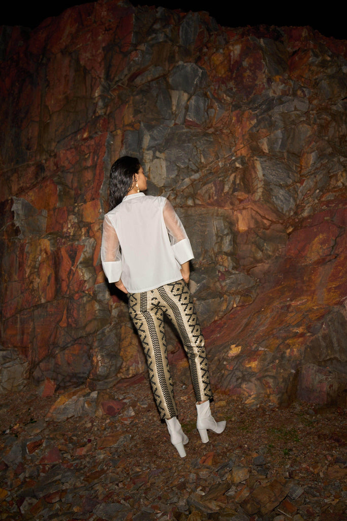 EMBROIDERED BIB BLOUSE - dash and dot dash and dot