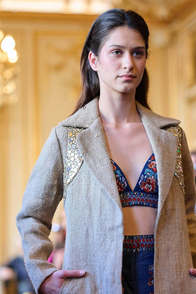 JUTE MIRROR TRENCH - dash and dot dash and dot