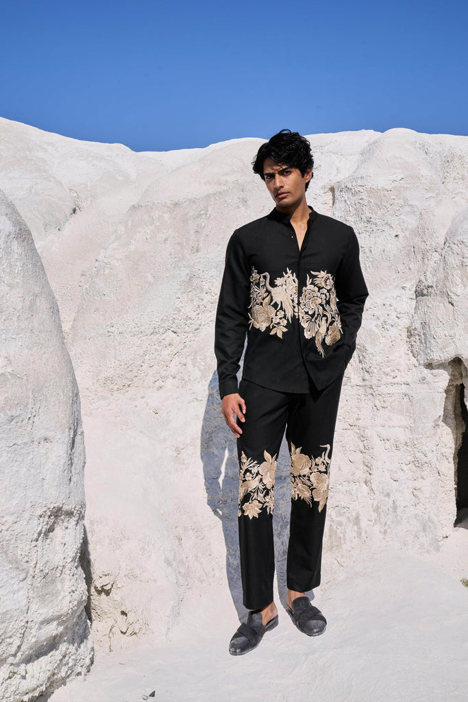 PLACEMENT EMBROIDERED FULL SLEEVE SHIRT - dash and dot dash and dot