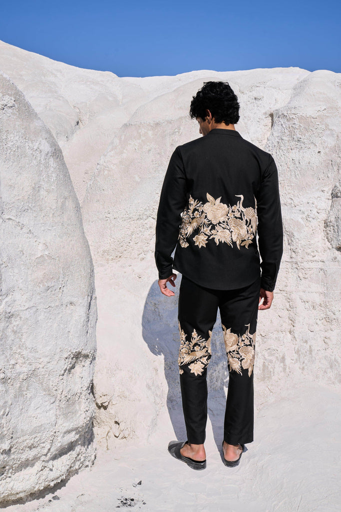 PLACEMENT EMBROIDERED FULL SLEEVE SHIRT - dash and dot dash and dot