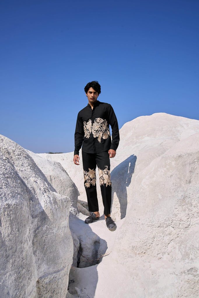 PLACEMENT EMBROIDERED FULL SLEEVE SHIRT - dash and dot dash and dot