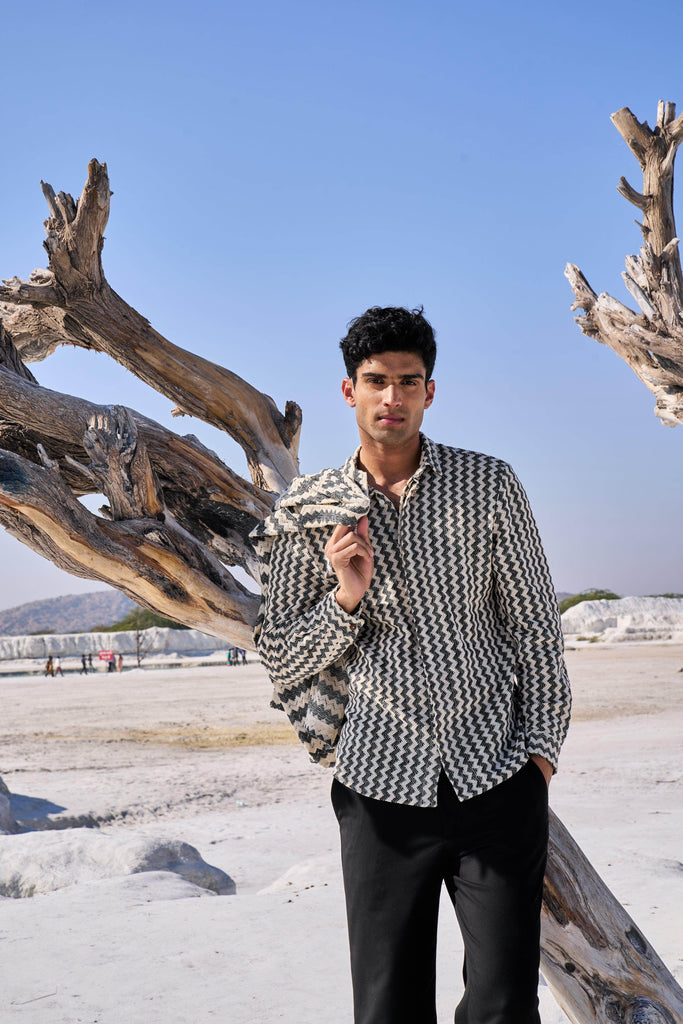 CHEVRON SHIRT AND JACKET SET - dash and dot dash and dot