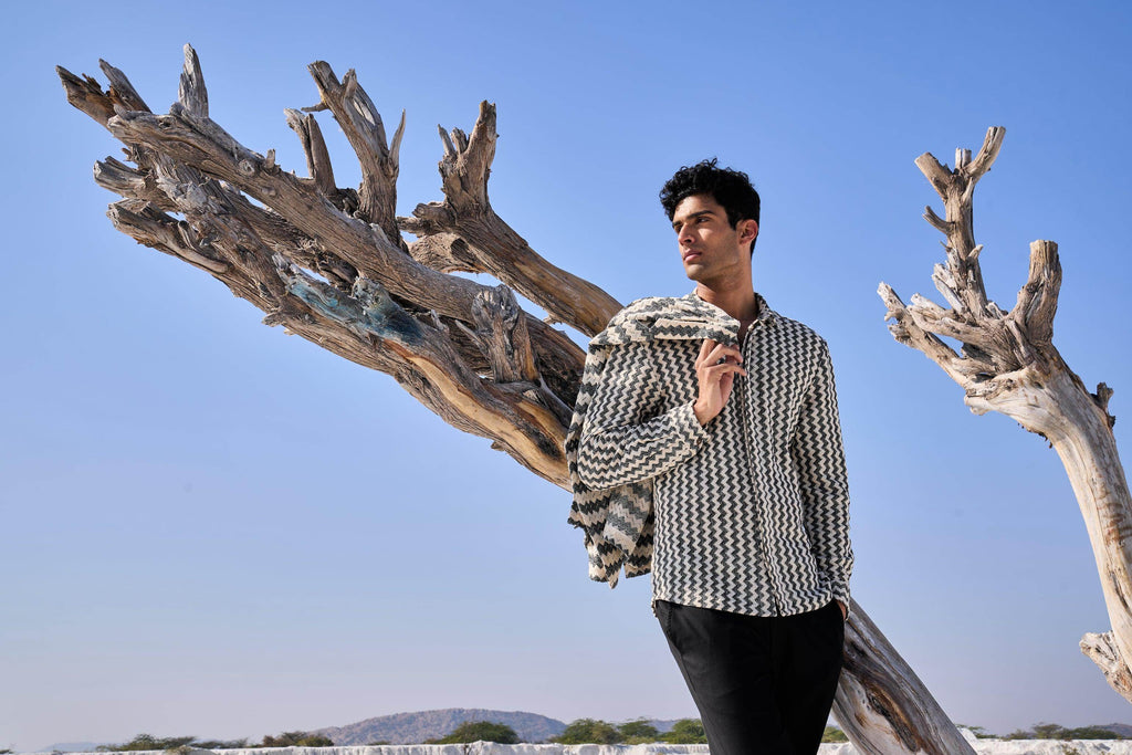 CHEVRON SHIRT AND JACKET SET - dash and dot dash and dot