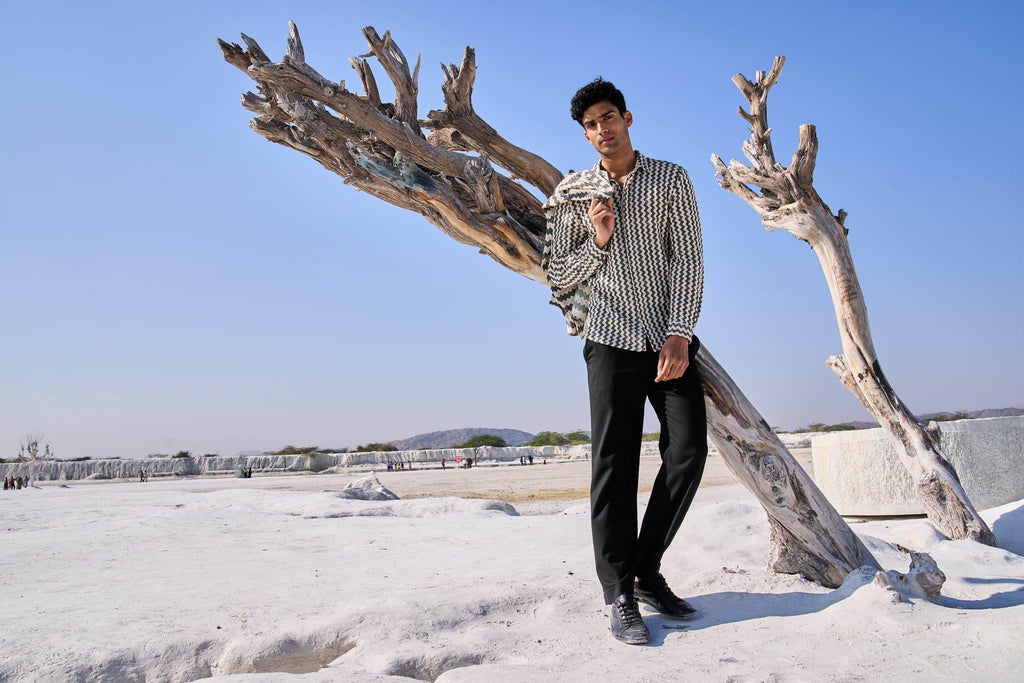 CHEVRON SHIRT AND JACKET SET - dash and dot dash and dot