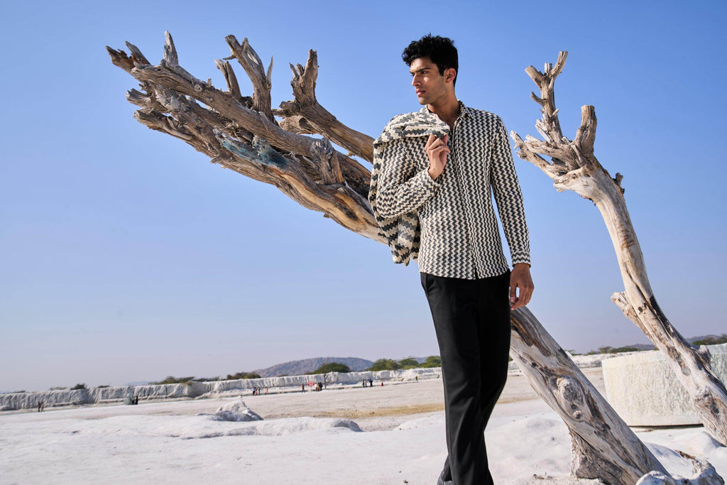 CHEVRON SHIRT AND JACKET SET - dash and dot dash and dot