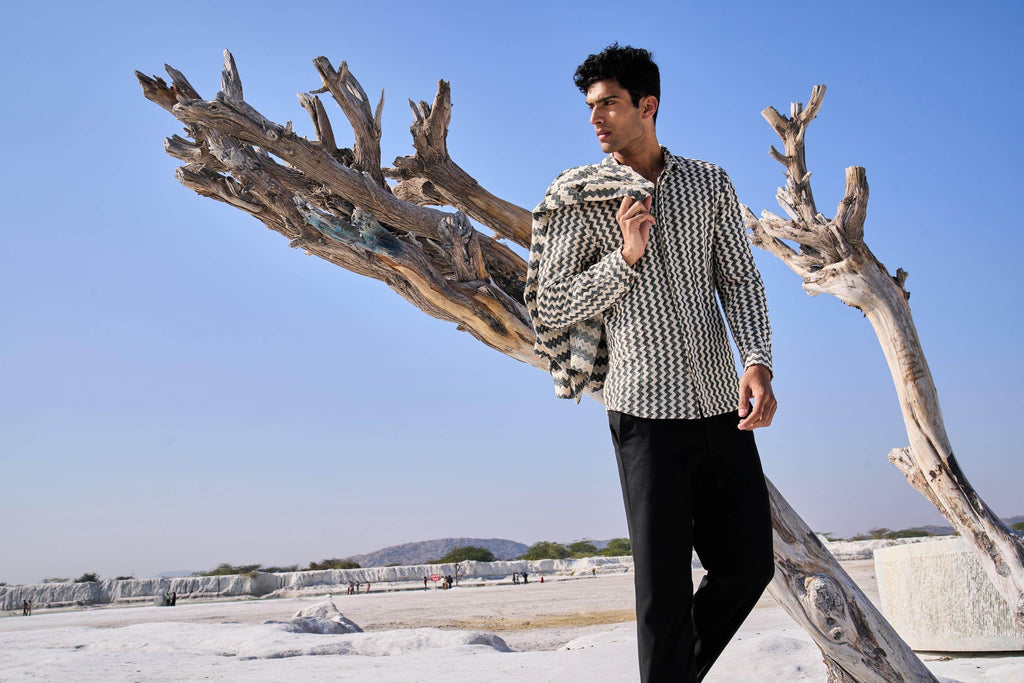 CHEVRON SHIRT AND JACKET SET - dash and dot dash and dot