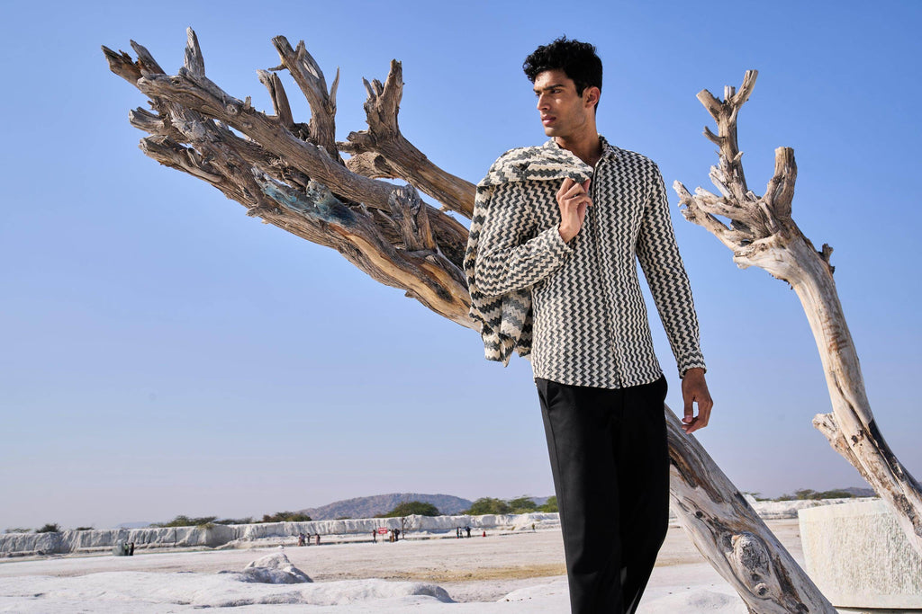 CHEVRON SHIRT AND JACKET SET - dash and dot dash and dot