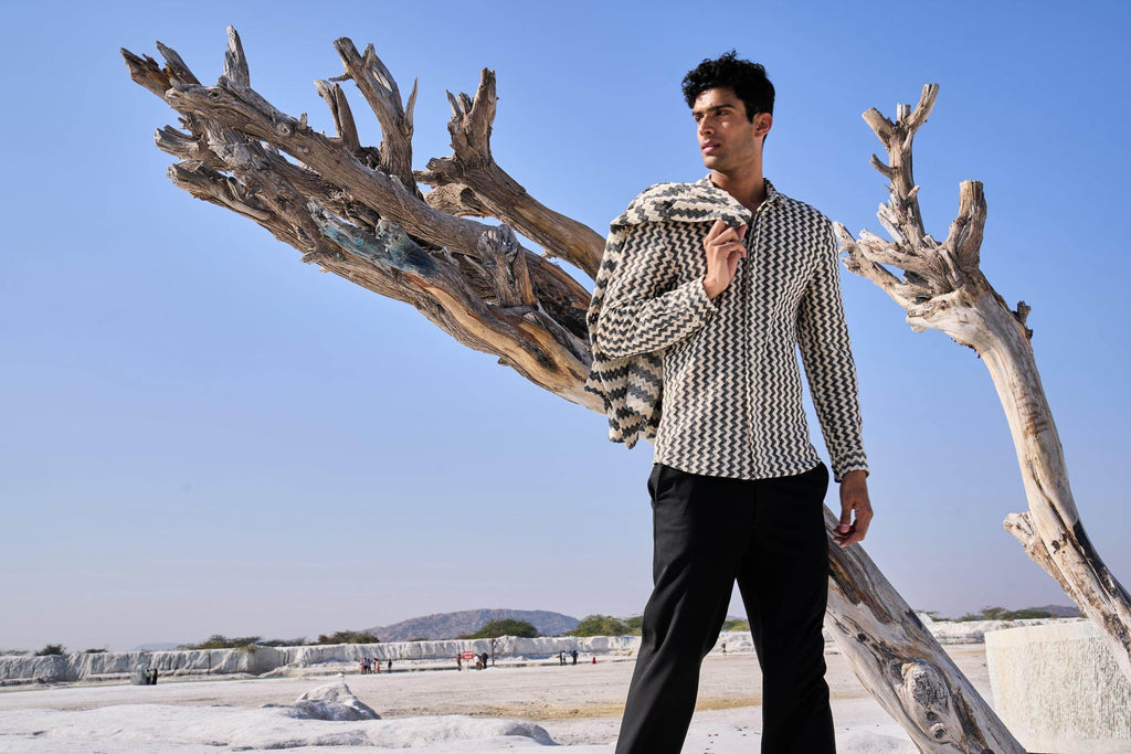 CHEVRON SHIRT AND JACKET SET - dash and dot dash and dot