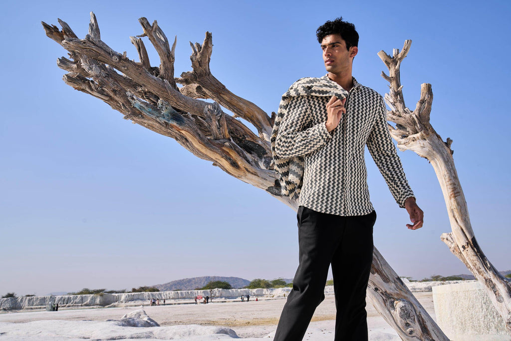 CHEVRON SHIRT AND JACKET SET - dash and dot dash and dot