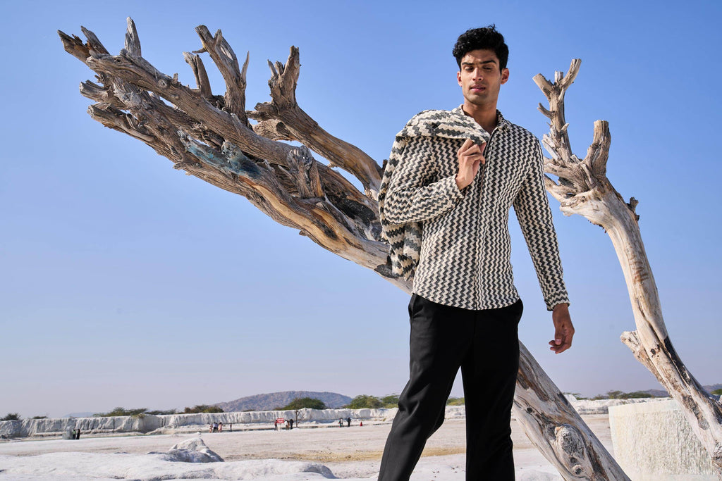 CHEVRON SHIRT AND JACKET SET - dash and dot dash and dot