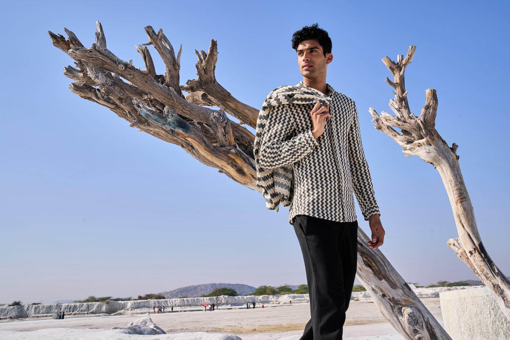 CHEVRON SHIRT AND JACKET SET - dash and dot dash and dot