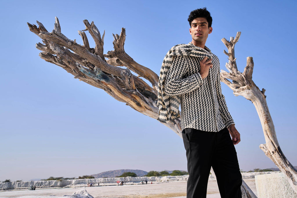 CHEVRON SHIRT AND JACKET SET - dash and dot dash and dot