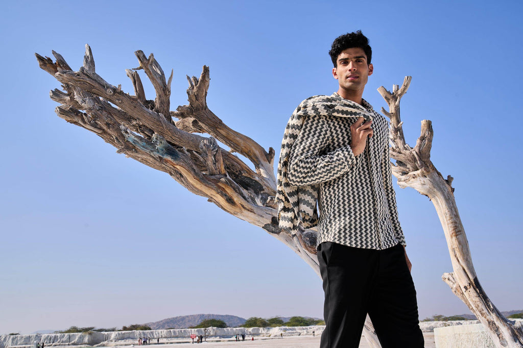 CHEVRON SHIRT AND JACKET SET - dash and dot dash and dot