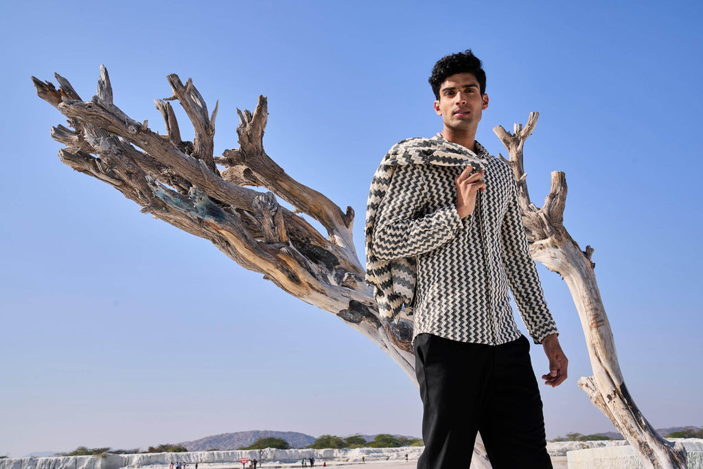 CHEVRON SHIRT AND JACKET SET - dash and dot dash and dot