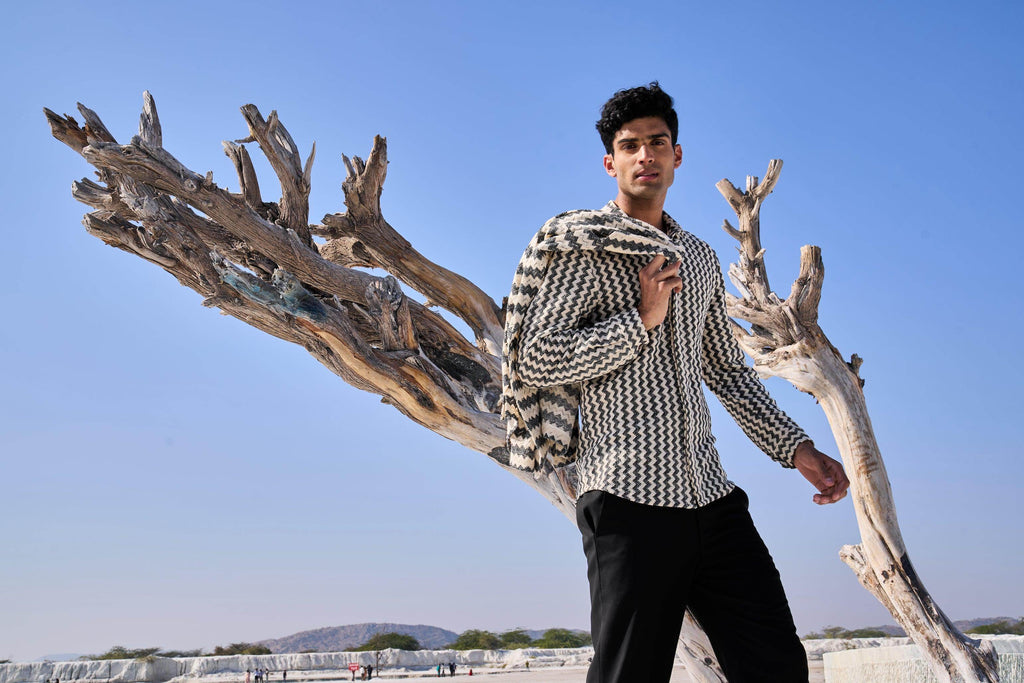 CHEVRON SHIRT AND JACKET SET - dash and dot dash and dot