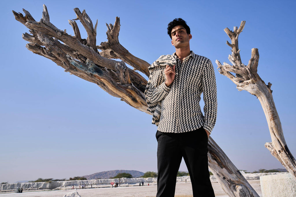 CHEVRON SHIRT AND JACKET SET - dash and dot dash and dot