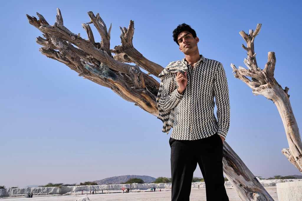 CHEVRON SHIRT AND JACKET SET - dash and dot dash and dot