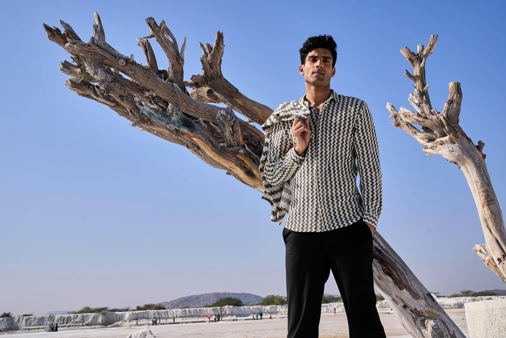 CHEVRON SHIRT AND JACKET SET - dash and dot dash and dot