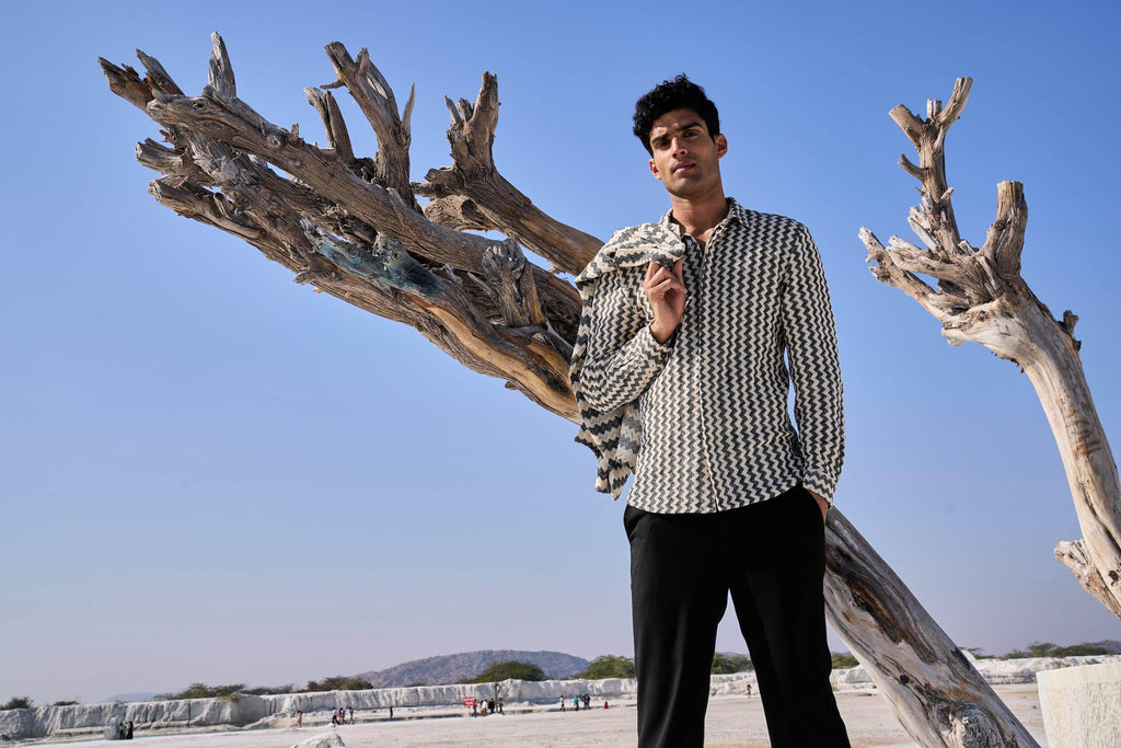 CHEVRON SHIRT AND JACKET SET - dash and dot dash and dot