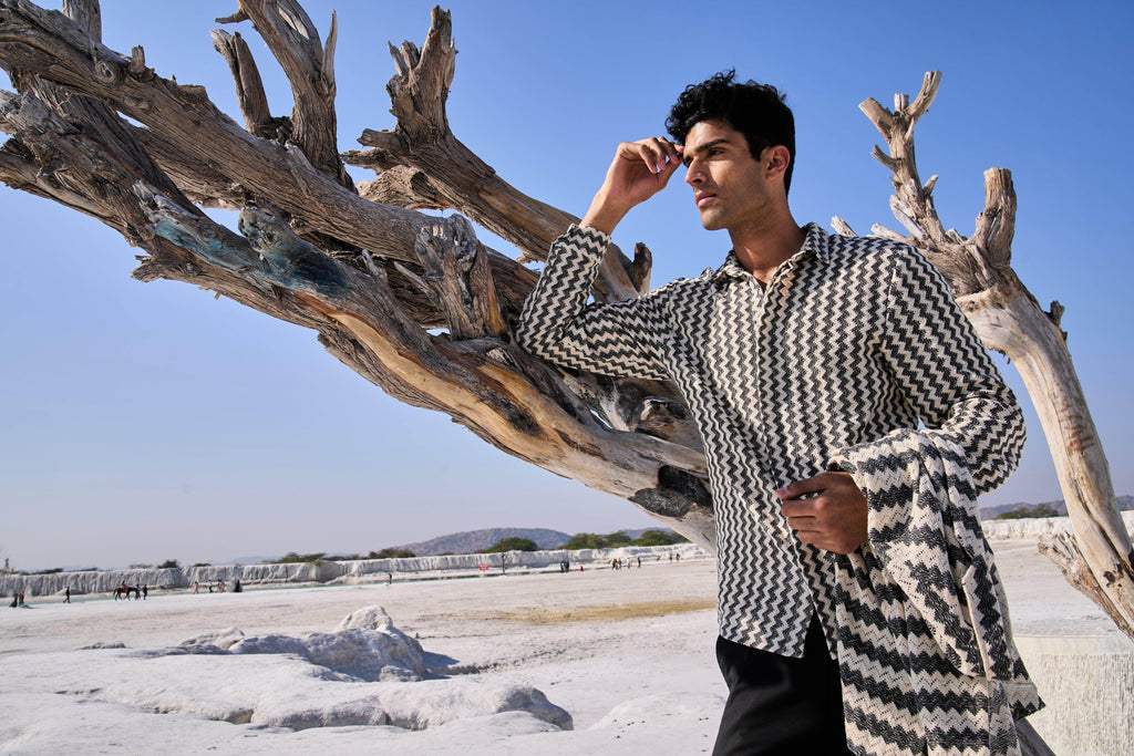 CHEVRON SHIRT AND JACKET SET - dash and dot dash and dot