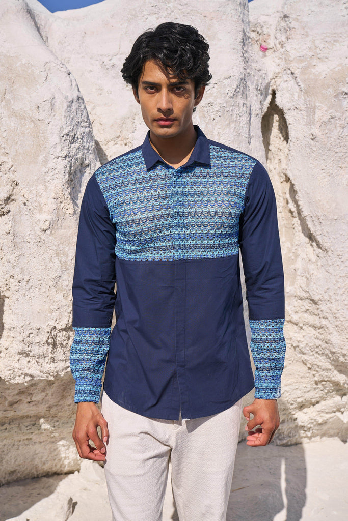 LACE BLOCK SHIRT - dash and dot dash and dot