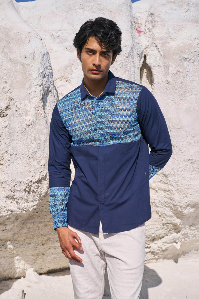 LACE BLOCK SHIRT - dash and dot dash and dot