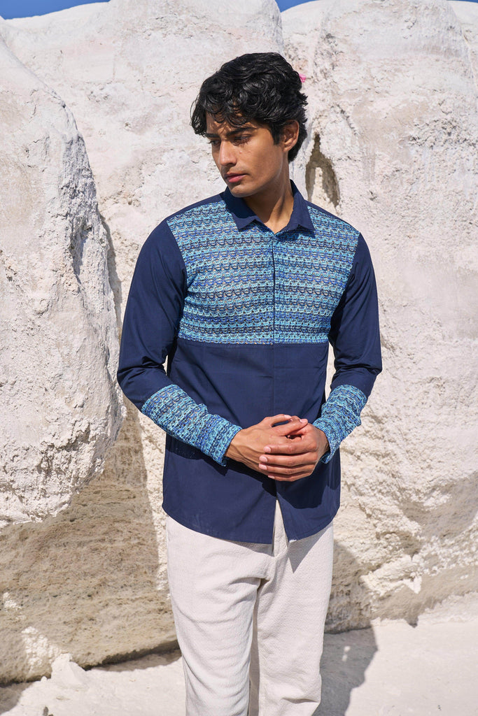 LACE BLOCK SHIRT - dash and dot dash and dot