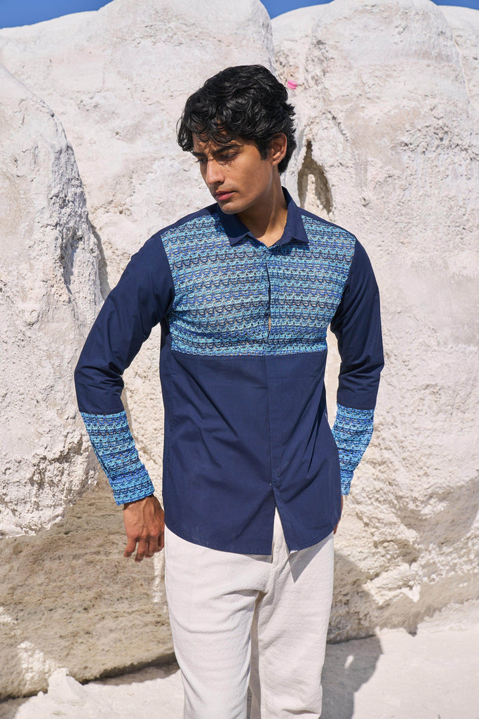 LACE BLOCK SHIRT - dash and dot dash and dot