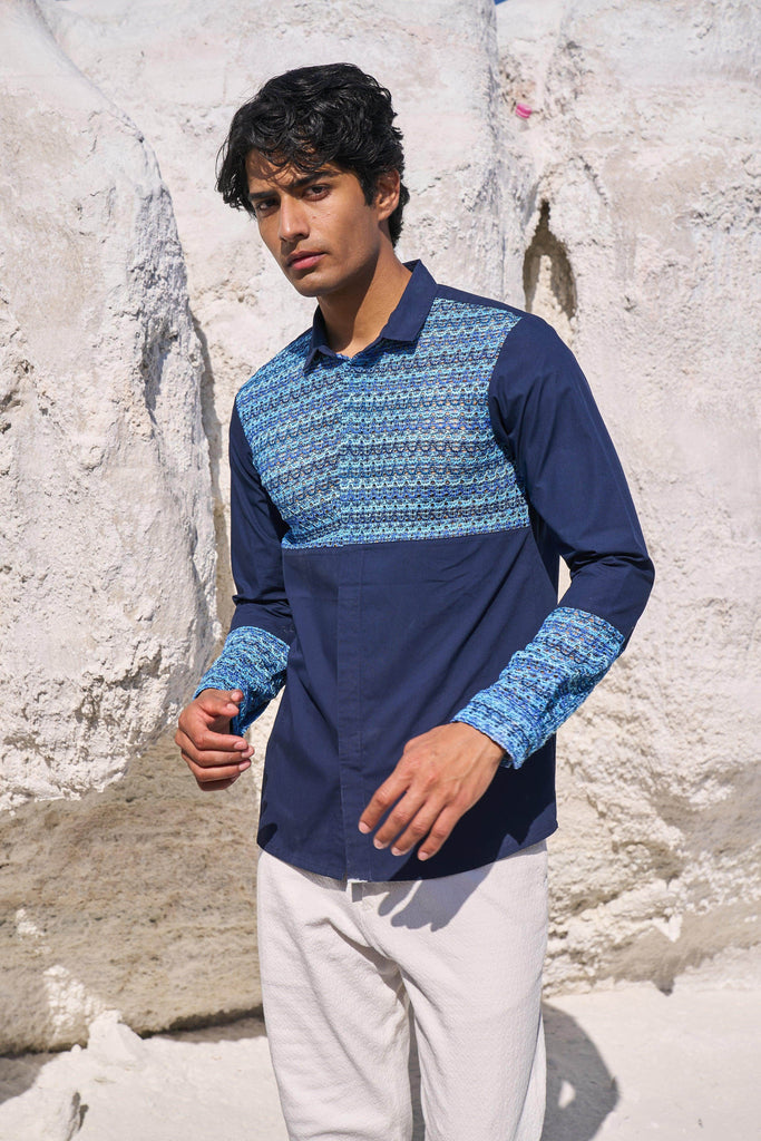 LACE BLOCK SHIRT - dash and dot dash and dot