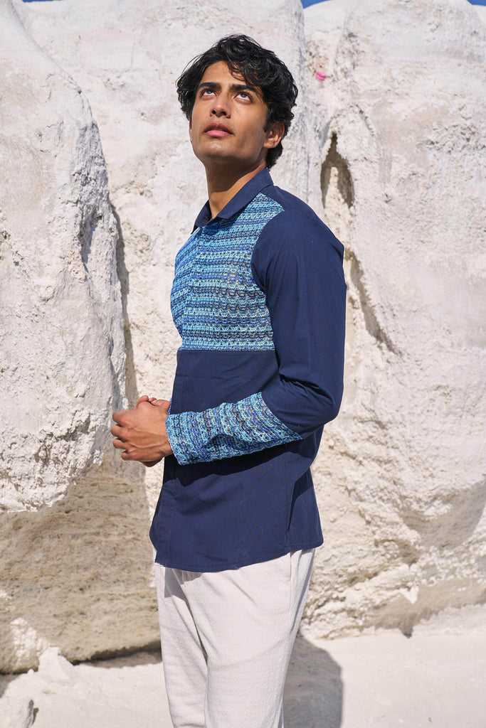 LACE BLOCK SHIRT - dash and dot dash and dot