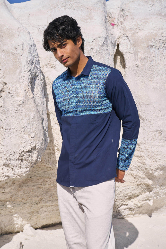 LACE BLOCK SHIRT - dash and dot dash and dot