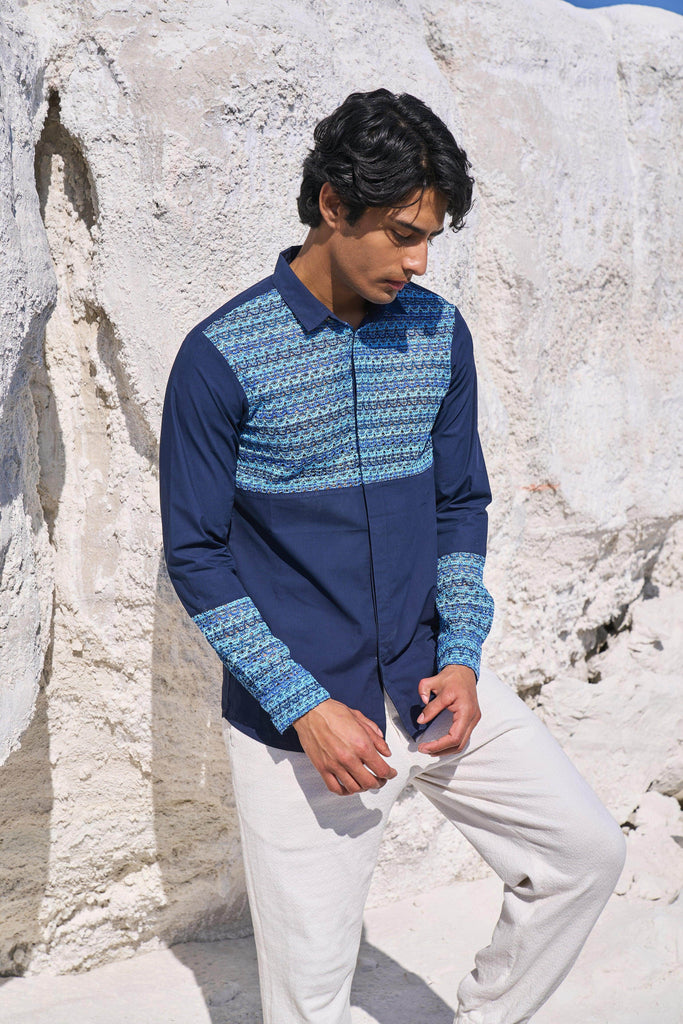 LACE BLOCK SHIRT - dash and dot dash and dot