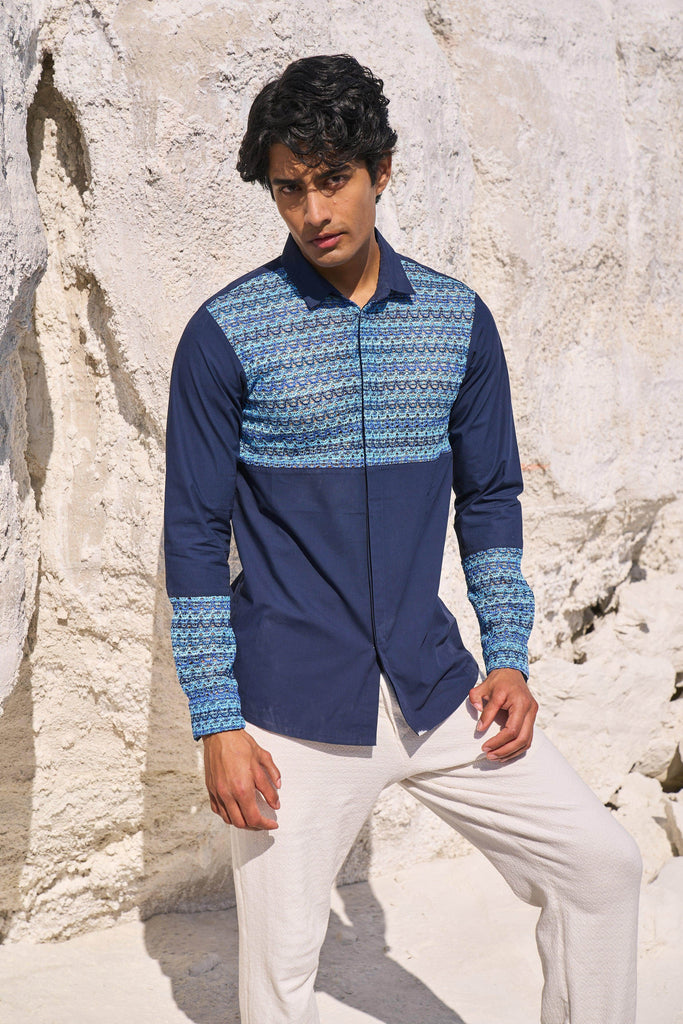 LACE BLOCK SHIRT - dash and dot dash and dot