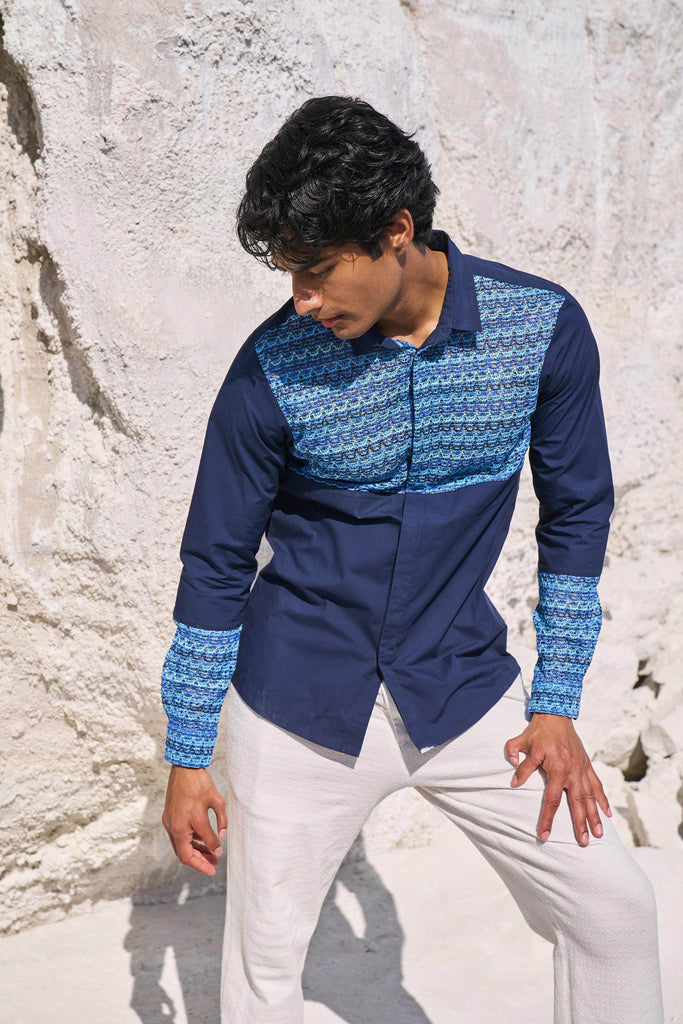 LACE BLOCK SHIRT - dash and dot dash and dot