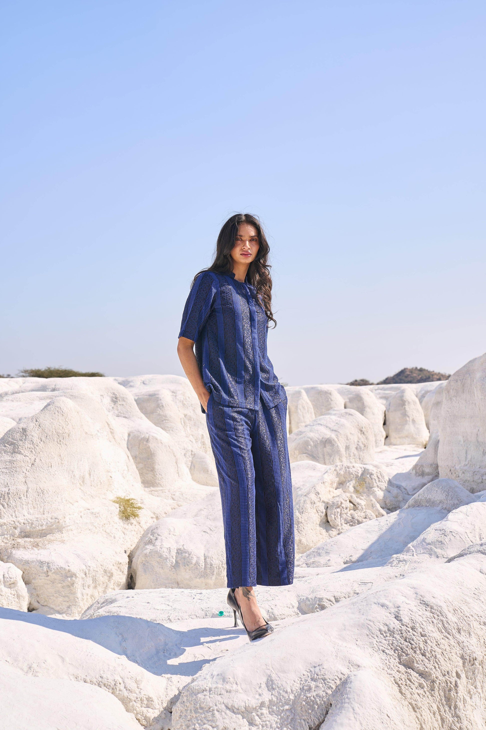 BLUE LACE SHIRT - dash and dot