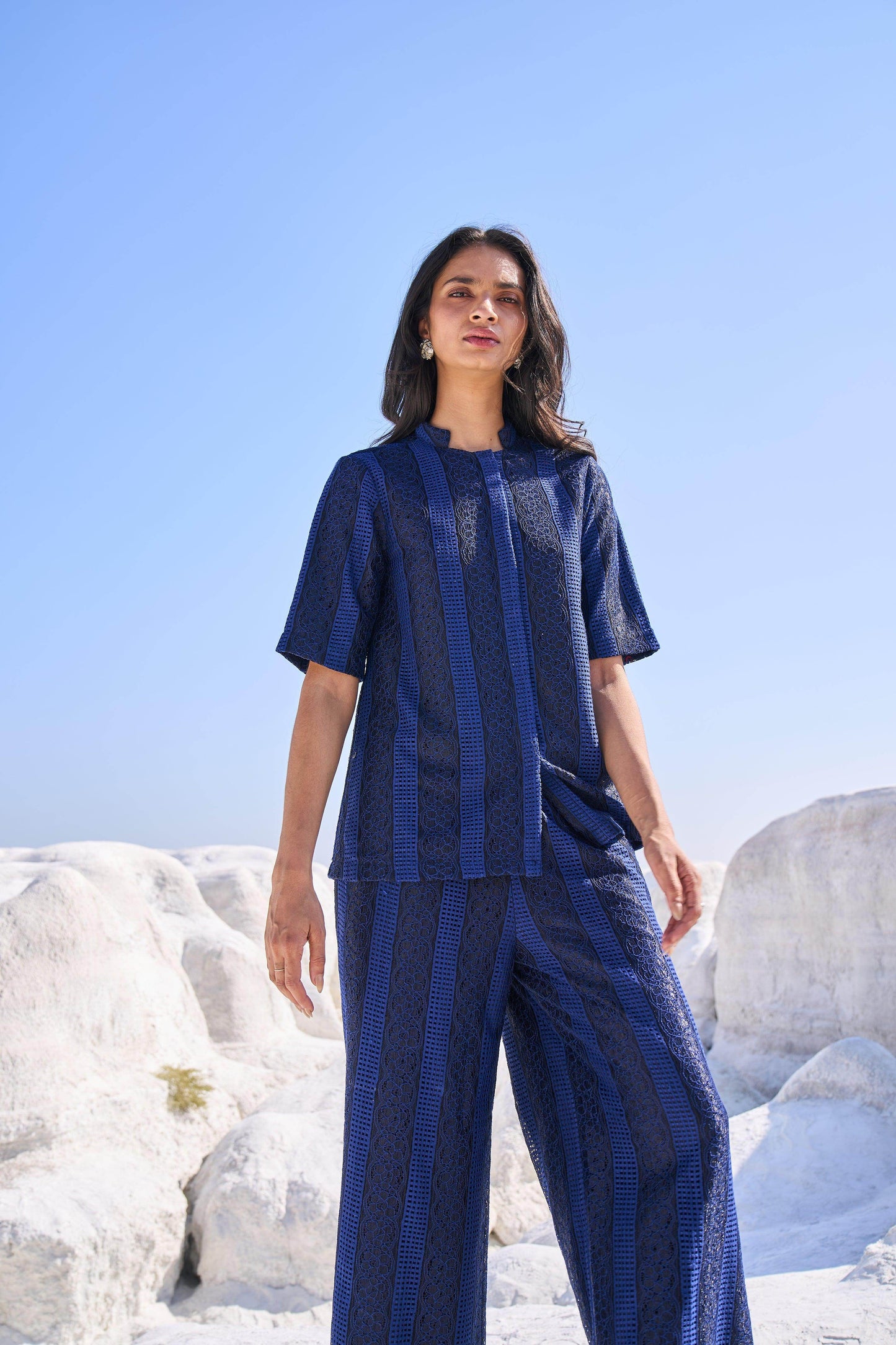 BLUE LACE SHIRT - dash and dot