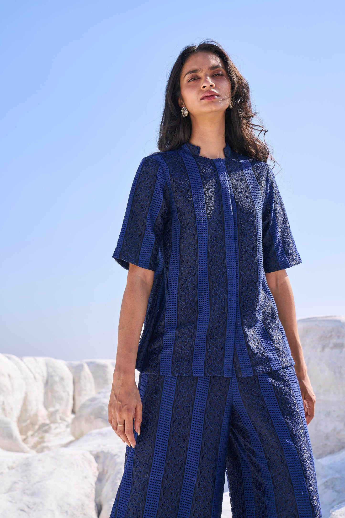 BLUE LACE SHIRT - dash and dot