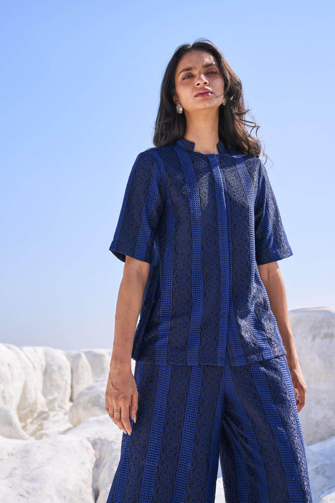 BLUE LACE SHIRT - dash and dot dash and dot