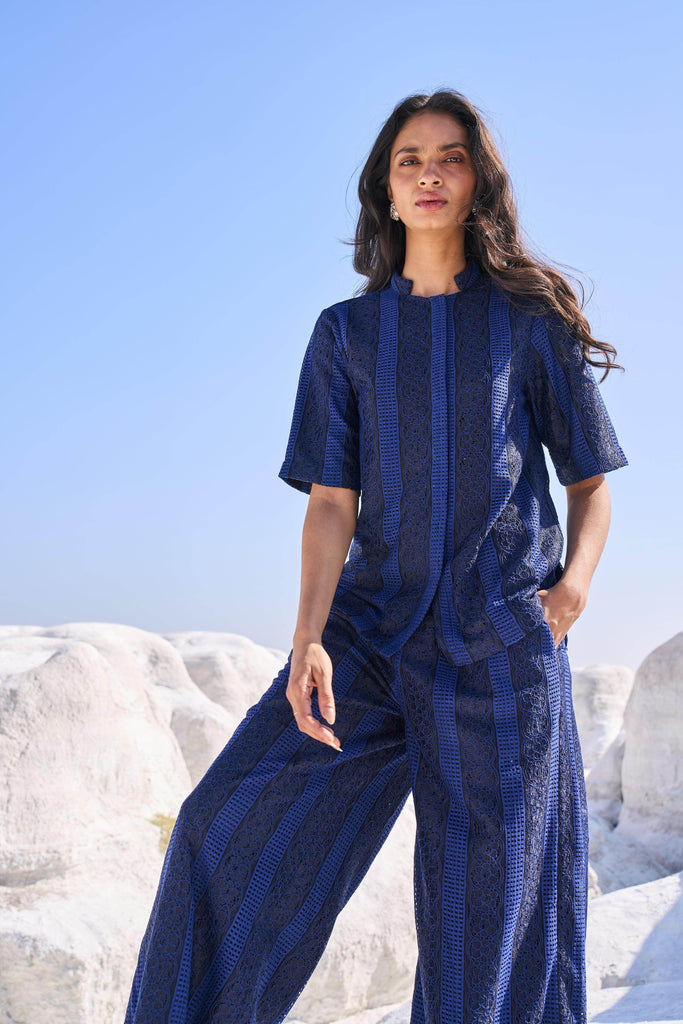 BLUE LACE SHIRT - dash and dot dash and dot